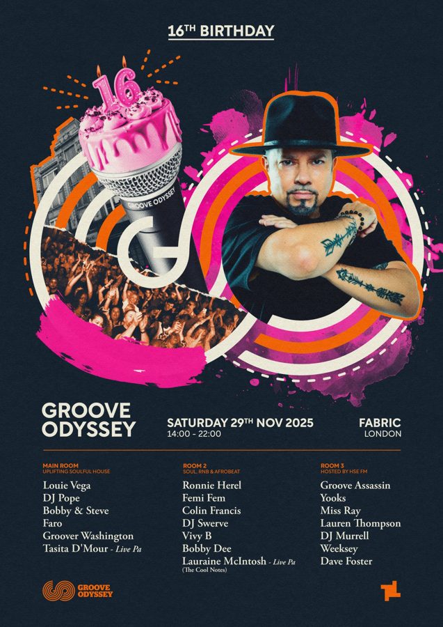 Groove Odyssey 16th Birthday at Fabric, 29 November 2025